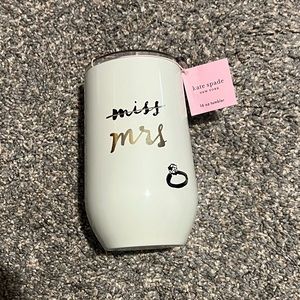 NWT Kate Spade Insulated tumblr cup with lid - bridal Miss to Mrs